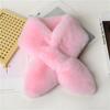 Bufanda de Peluche de Conejo Imitación Amor para Mujer Invierno Cálida Versátil Cruzada Doble Cara Peluche Juvenil Piel Sintética Bufanda Corazón de Melocotón