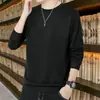 Suéter Pulóver Redondo de Moda Otoñal para Hombre, Holgado, de Manga Larga, Sencillo, Casual, Atractivo, Versátil, Ropa de Otoño