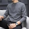 Camiseta de Fondo de Terciopelo Pesado de 280 g de Doble Cara con Cuello Redondo para Otoño e Invierno para Hombre, Camiseta de Manga Larga Elegante para Negocios, Ropa Interior Cálida para Otoño