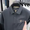 Camisa Polo de Algodão Puro com Logo de Pônei Camiseta Masculina de Manga Curta Verão Gola Bordada Casual Solta Camiseta Top Paul
