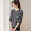 Suéter de Punto Canalé Estilo Coreano con Caída para Mujer, Capa Base Holgada Otoño/Invierno, Chic Perezoso, Elegante, Sensación de Alta Gama, Top de Punto Base