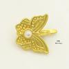 Hebilla de flor dorada francesa antigua, hebilla de solapa, hebilla de cuerda de mano, gancho DIY, accesorios como hebilla italiana, botón de mariposa con incrustaciones de perlas
