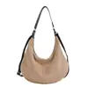 Bolsa de Ombro Única Vintage Fosca de Nicho Textura de Alta Qualidade Patchwork de Camurça Bolsa Meia-Lua Minimalista Tendência Moda Bolsa Transversal
