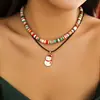 Gargantilha de miçangas transfronteiriça europeia e americana colar feminino natal natal Boneco de Neve presente joia de cristal de imitação