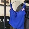 Camisola sin costuras Sweet Spice Girl con lazo para mujer, chaleco con almohadilla en el pecho, copa fija, para uso interior o exterior, hermoso top básico de espalda para mujer