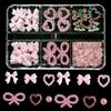 6 caixa de treliça laço flor unha jóias resina fita pequeno floral amor material diy vestindo armadura material