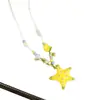 Colar de Estrela-do-Mar em Cerâmica para Mulheres, Estilo Nicho Resort, Vibe Praiana, Corrente para Clavícula, Corrente para Suéter, Atacado de Acessórios, Início da Primavera