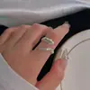 Anel de Prata Esterlina 925 Simples Doce Cool Indústria Pesada Flor Outono e Inverno Novo Estilo Feminino Ins Sentido Avançado Anel de Articulação Aberta