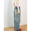 Jeans Azules Claros de Pierna Ancha para Mujer, Nuevo Estilo de Primavera, Cintura Media-Baja, Corte Holgado, Diseño Adelgazante, Pantalones Rectos Modernos