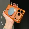 Funda magnética electrochapada esmerilada para teléfono móvil Apple 17 16 14, cubierta protectora de lente todo incluido 13 15, agujeros finos