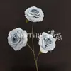 Rosa de Diamante Simulado Rosa Europea de Tres Cabezas Rosa de Hotel Sala de Estar Decoración Suave Adornos de Flores Simuladas Decoración de Boda Flores Falsas