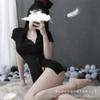 Uniforme de lencería sexy, traje de enfermera seductor, sexy, sin espalda, encaje negro rosa, ropa de enfermera de una pieza, entrega