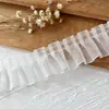 Accesorios con Adorno de Encaje Materiales DIY Decoración Ropa de Muñeca Cinta Volantes Pliegues Soporte Hecho a Mano Abanico