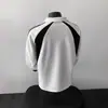 Sudadera tipo polo con media cremallera estilo americano para hombre, nuevo modelo de otoño con estampado de letras, mangas caídas, camiseta de manga larga moderna