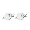 Comercio exterior exportación moda popular simple joyería para mujer regalo lindo hueco pequeño planeta pendientes de acero inoxidable 304