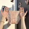 Ventas Directas de Fábrica Superventas Transfronterizos Satén de Seda de Hielo Adorno de Encaje Tiro Bajo Bragas para Mujer Tangas Sexy de Malla Sin Costuras