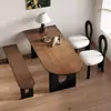 Mesa de Comedor Isla de Madera Maciza Estilo Francés Mediados de Siglo con Sillas para Uso Doméstico, Mesa de Comedor Semicircular Montada en Pared para Apartamento Pequeño, Mesa Larga para Reuniones y Recepciones