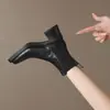 Botines Chelsea estilo británico de tacón grueso para mujer, nueva colección otoño/invierno 2025, con forro de felpa