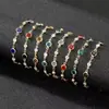 Pulseras de Cristal con Incrustaciones de Diamantes de Colores Transfronterizas Europeas y Americanas, Pulseras Coloridas de Circonita Simples y Versátiles, Joyería de Alta Gama de Nicho