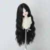 Peluca para Muñeca BJD Color Multicolor Opcional Flequillo Largo Ola de Agua Cabello Largo Rizado de 3/4/6 Puntos Seda de Alta Temperatura Cabello en Blanco