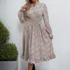 Estación Independiente de Amazon 2024 Nuevo Vestido Otoñal Transfronterizo para Mujer Europeo y Americano con Estampado de Leopardo de Manga Larga