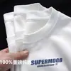 Camiseta Unisex de Algodón Puro Pesado Cuello Redondo Manga Corta Estilo Chino Verano Tendencia Capa Base Ins Camiseta Manga Corta