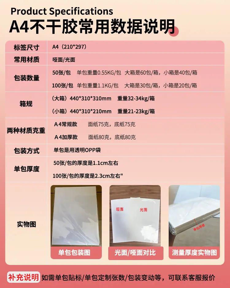 A4常用数据说明 众兴