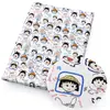 Linda chica de dibujos animados tela fina de poliéster y algodón o tejido de punto elástico en cuatro direcciones tela para mantel de patchwork DIY 1Yc60104