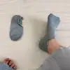 Calcetines de Barco para Niña Color Crema Dulce con Bordes Antideslizantes de Silicona, Encaje Bajo, Algodón Suave, Transpirables, Absorbentes del Sudor, Color Sólido para Estudiantes