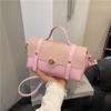 2026 Nova Moda Verão Cor Sólida Texturizado Tendência Fivela de Trava Retrô Casual Simples Bolsa Transversal Pequena Quadrada Feminina