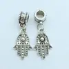 Pulsera Colgante de Palma de Aleación con Agujero Grande Retro Versátil de Venta Caliente Collar Accesorios de Joyería Colgante DIY Plata de Xizang