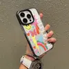 Funda de Teléfono Shopee con Ilustración de Mariposa y Cara Sonriente de Colores para iPhone 17, Funda Protectora Transparente para Apple 16/15
