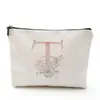 Bolsa de Cosméticos para Mujer Serie Alfabeto Inglés Impreso Densamente, Bolsa de Almacenamiento de Mano para Cosméticos y Joyería, Impermeable