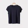 Chaleco de Punto de Manga Corta para Mujer con Lana de Oveja y Lyocell Mejorado Camiseta de Cuello Redondo Versátil Ropa de Verano para Mujer
