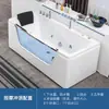 Bañera de vidrio pequeña para apartamento para uso doméstico, tina de remojo independiente para adultos, masaje, acrílico, calentamiento a temperatura constante, bañera grande