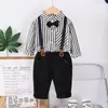 Lindo Menino Vestido Verão Crianças Terno Terno Menino Apresentação de Anfitrião Terno Daminha Bebê Um Ano Atacado