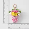 Día de Año Nuevo 2026 Flor de Hilo Nueva Hecha a Mano Linda Crochet de Cuatro Hilos Flor de Springfield Llavero Regalo para Personas Mayores