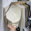 Ropa de punto para mujer Primavera y Otoño cuello medio alto camisa base ropa interior otoño e invierno estilo occidental suéter de cachemira 2021nuevo top