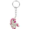 Colgante de Unicornio Lindo Dibujo Animado Caballo Pequeño Llavero de Bolsa Adorno Colgante PVC Goma Blanda Decoración de Llavero Colgante Pequeño