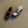 Primer Encuentro con los Nuevos Zapatos Hanfu de Estilo Primavera Retro Francés con Hebilla de Pedrería, Zapatos Planos Bajos para Mujer