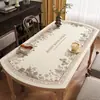 Mantel Individual Oval para Mesa de Comedor Estilo Francés, Impermeable, Resistente al Aceite, No Lavable, Blanco y Negro, Estilo Simple, Lujo Ligero, Sensación de Alta Gama, Mantel Redondo