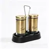 Set de Botellas para Condimentos con Soporte de Acero Inoxidable para Mesa de Comedor en Casa Rociador Salero Pimentero Botellas Sólidas para Condimentos de Cocina
