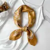 Pañuelo cuadrado de seda estilo europeo y americano 70 cm banda para el cabello artística estampada de anacardo vintage conjunto con pañuelo decorativo