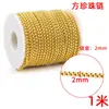 Cadena de oro de 18k con baño de vacío, cadena fina de acero inoxidable, cadena cubana en forma de corazón, collar, pulsera, accesorios para joyería DIY