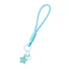 Lanyard de estrela de gelatina criativo para celular, chaveiro, acessório DIY, conta artesanal, corda trançada anti-perda, decoração de bolsa