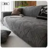 Funda de Sofá Jacquard de Terciopelo Elástico de Cobertura Total Estilo Crema Funda de Sofá Todo Incluido Funda Protectora para Sofá Anti-Arañazos de Gato