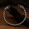 Pulseira de Osso de Dragão para Homem com Personalidade de Pirata da Mitologia Nórdica Transfronteiriça Pulseira Aberta Sólida de Dragão de Duas Cabeças Europeia e Americana Atacado