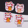 Bordado en tela bolsa de punto para danza del león bordado de gato de la fortuna abanico bordado de dragón accesorios para el cabello diy lazo pegatinas de tela para ropa