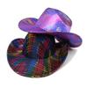 Chapéu de cowboy ocidental colorido, chapéu de uma palavra para festa de fim de ano, chapéu de jazz, chapéu de feltro para atacado direto da fábrica