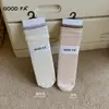 Calcetines de Lana Mezclada de Contraste con Borde Enrollado de Canalé Doble Ligeramente Comprimidos de Media Pantorrilla para Mujer, Colección Otoño/Invierno 2026